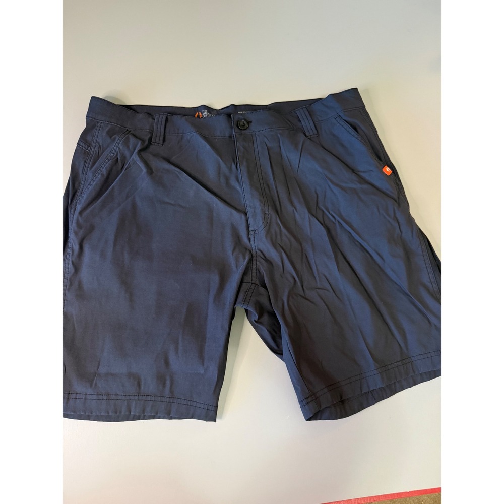 The American Outdoorsman Mens 38 Hiking Shorts Navy Blue Nylon Stretch Trekking